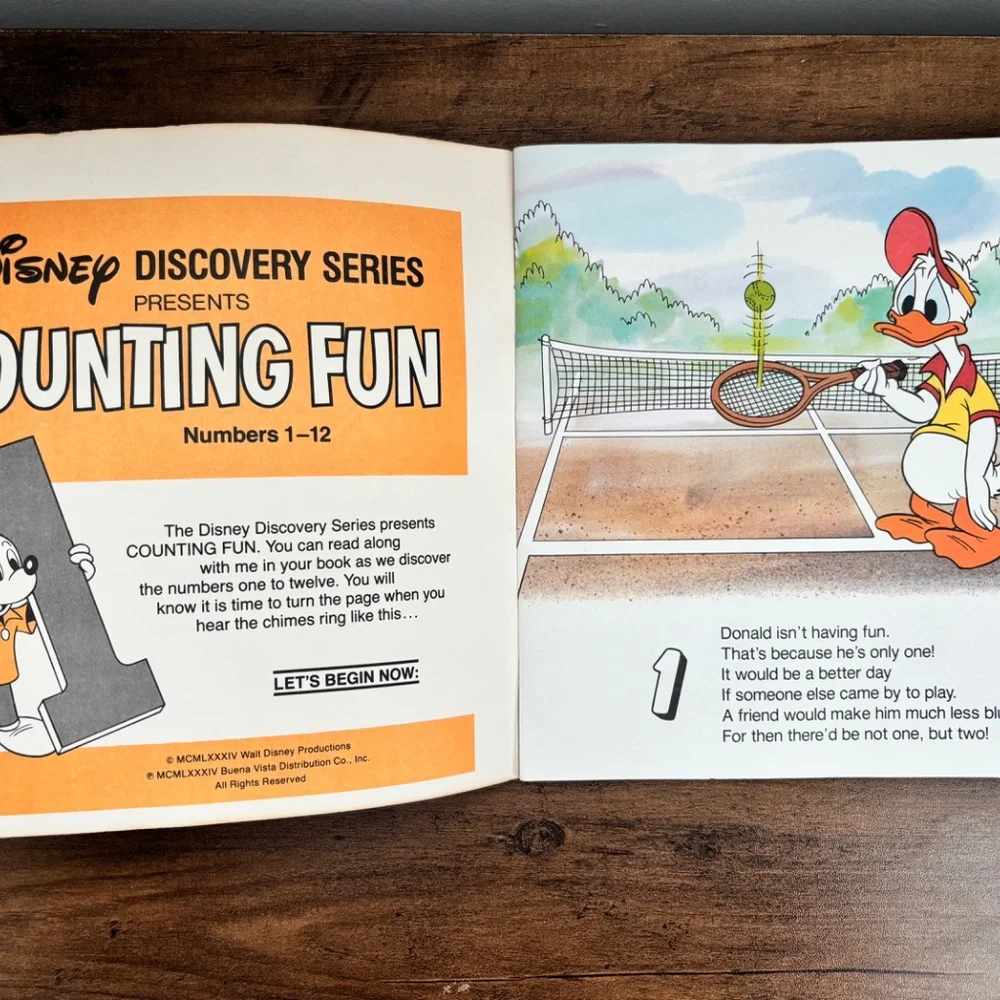 VINTAGE Walt DISNEY Discovery COUNTING FUN & PEOPLE AT WORK Read Cassette Books